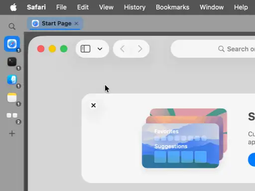 The rail with real apps, each in the row its category sends it to