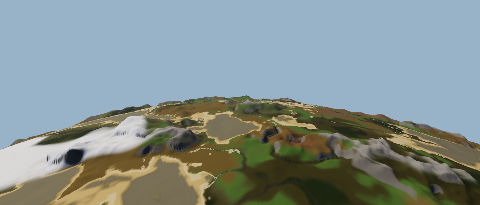 The curved horizon of a generated planet