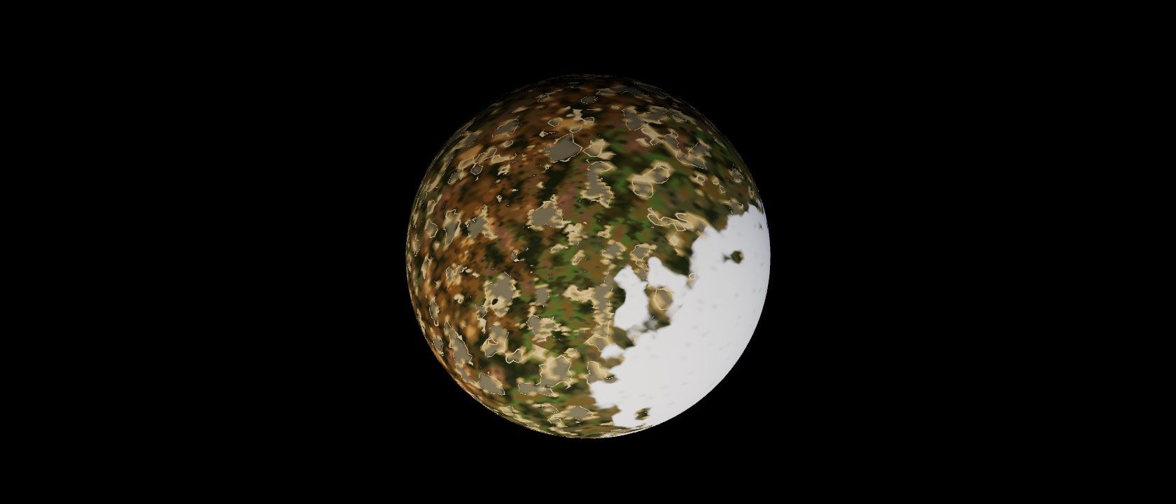 A whole generated planet seen from orbit