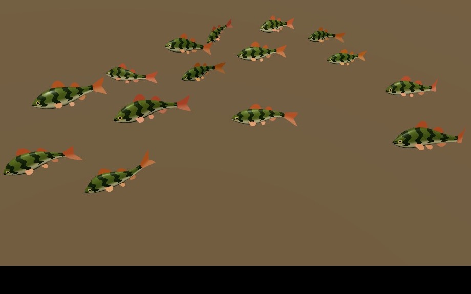 Close-up of procedural perch with fins and painted bars