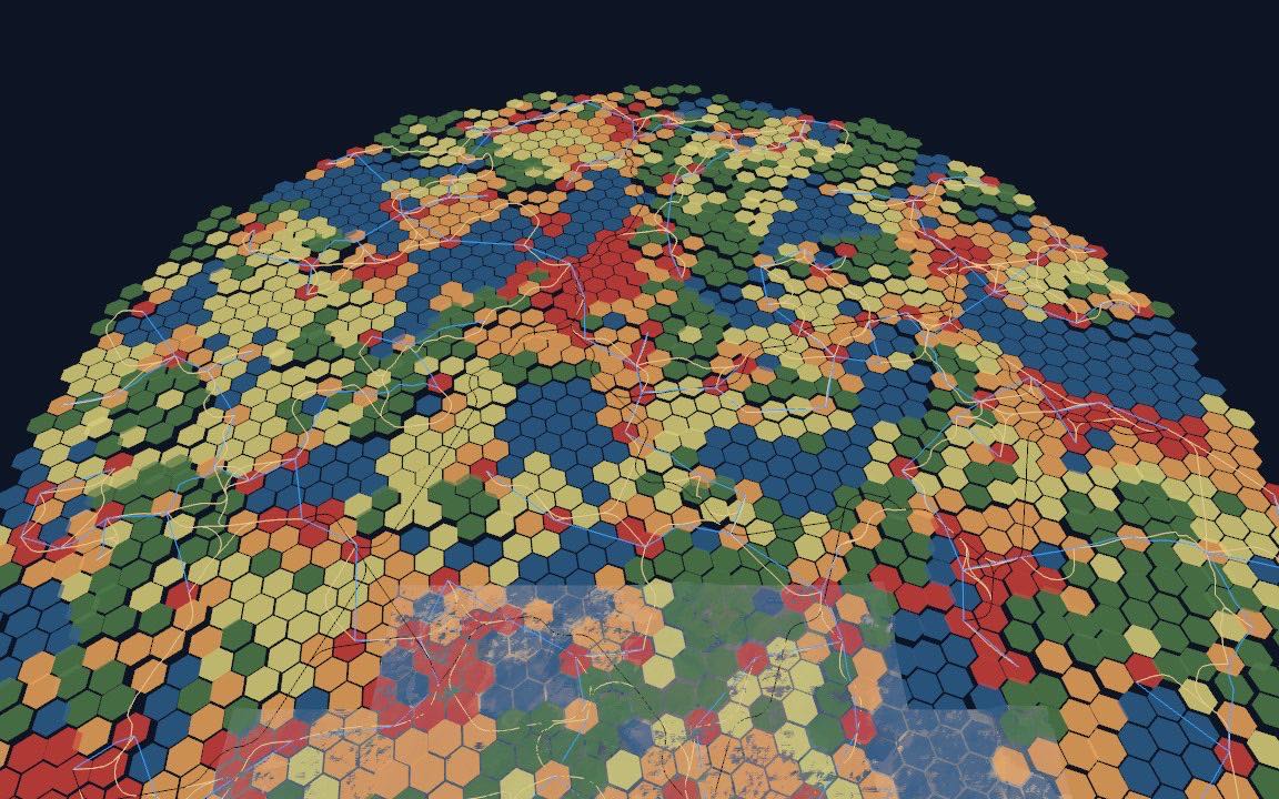 Land-use map: urban cores, suburbs, farmland and wilderness